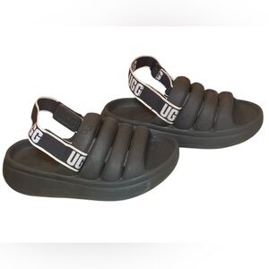 UGG Sport Yeah Slide Slingback Sandals Shoes Black Slip On Youth Kids Girls 13